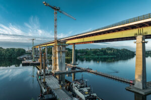 Neubau der Rader Hochbrücke mit Liebherr Kranen