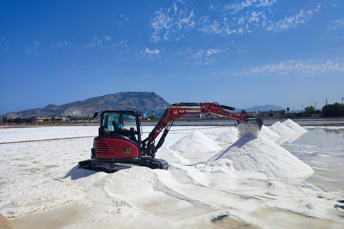 Du betrachtest gerade Saline Culcasi – 4 Yanmar Bagger im Salz